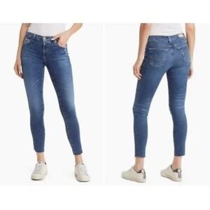 AG Jeans The Legging Raw Hem Ankle Skinny 29 Stretch 12 Years Blue Dust YBDK‎